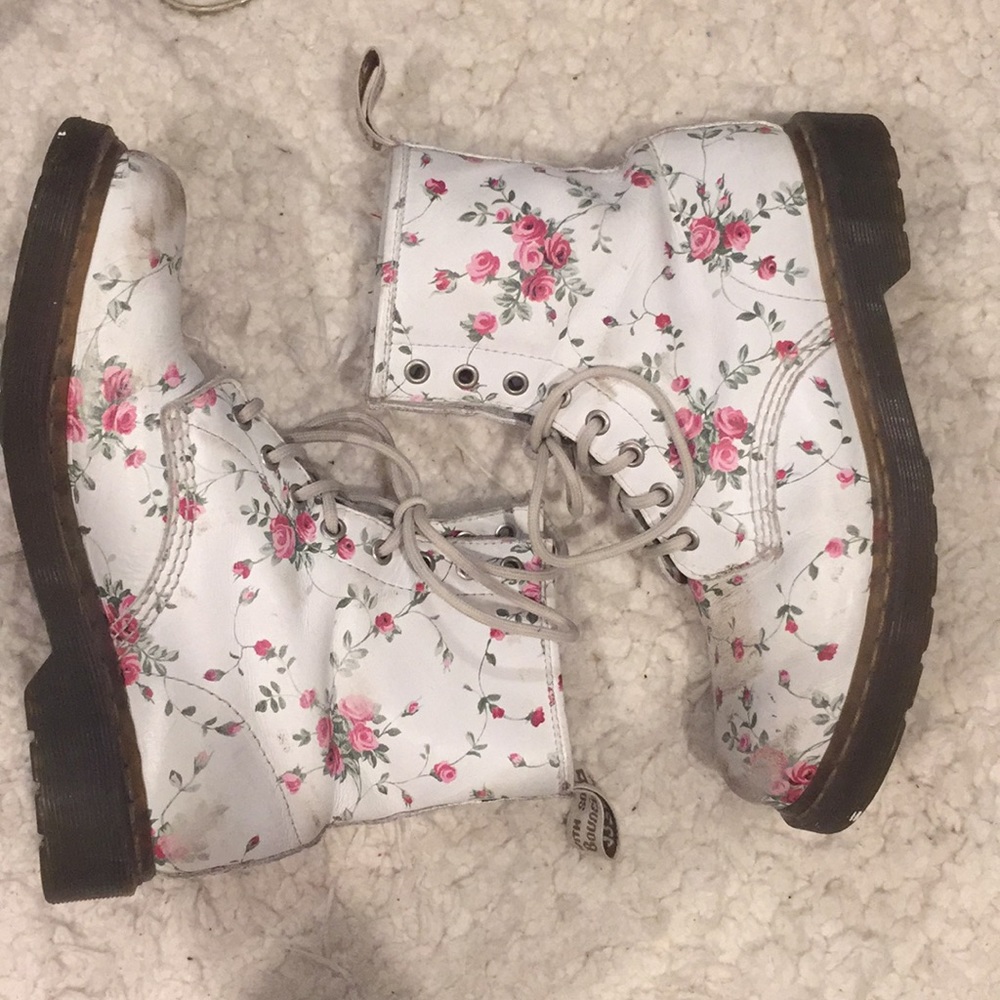 Flower print doc martins